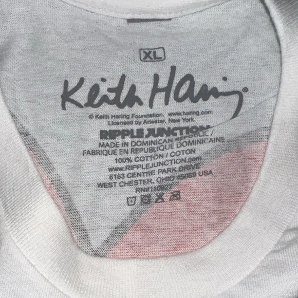 Ripple Junction Keith Haring Heart White T-Shirt - XL - Picture 4 of 4